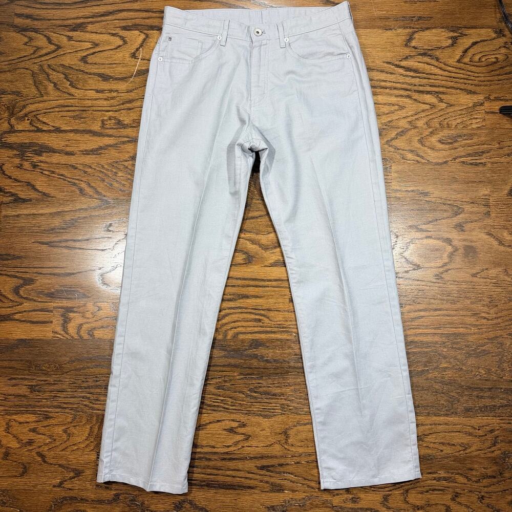 Calvin Klein Linen & Cotton 5Pocket Pants Gray Lightweight Summer Size 32x30